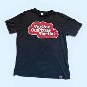 Pizza Hut "No One OutPizzas The Hut" Graphic T-Shirt Men's Small Gray